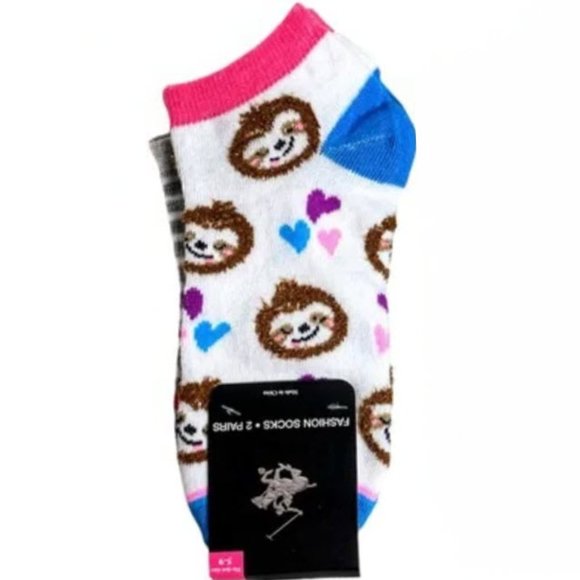 Accessories - *3/$15* Sloth Heart + Striped Socks